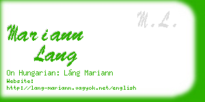 mariann lang business card